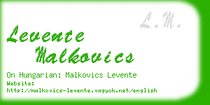 levente malkovics business card